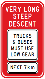 truck downhill sign meaning